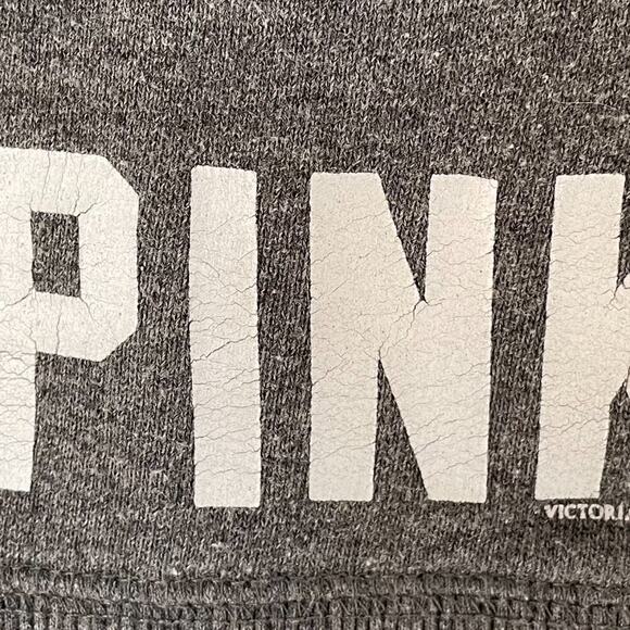 Victoria's Secret PINK Round Neck 3/4 Sleeve Gray Sweatshirt, Dog / PINK logo, M - Picture 6 of 12
